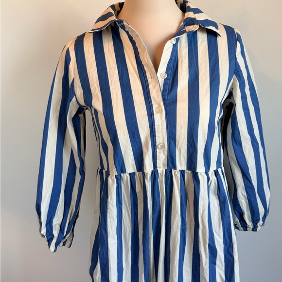 Tahari Dresses & Skirts - Tahari Blue and White Striped Button-Front Maxi Dress XS